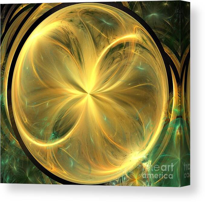 Apophysis Canvas Print featuring the digital art Gold Butterfly Sphere by Kim Sy Ok