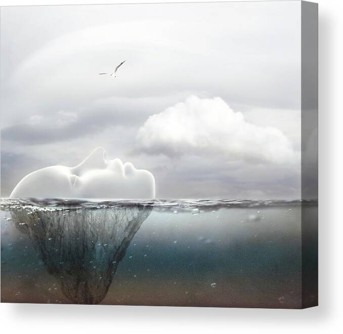 Surrealism Canvas Print featuring the photograph I am an Island by Jacky Gerritsen