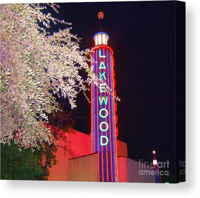 Theater Canvas Print featuring the photograph Lakewood Theater by Debbi Granruth