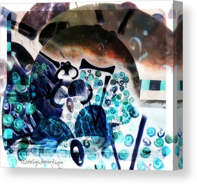 Skeleton Canvas Print featuring the digital art Less Time by Delight Worthyn
