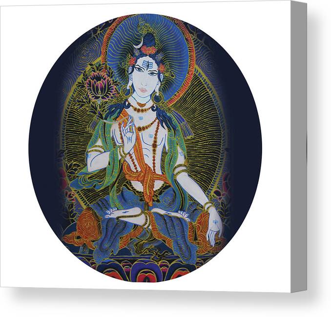 Spirituality Canvas Print featuring the painting Light giving Shiva by Guruji Aruneshvar Paris Art Curator Katrin Suter