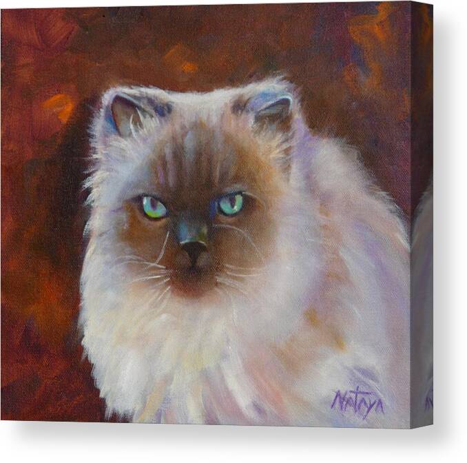 Cat Canvas Print featuring the painting Little Buddha Boy by Nataya Crow