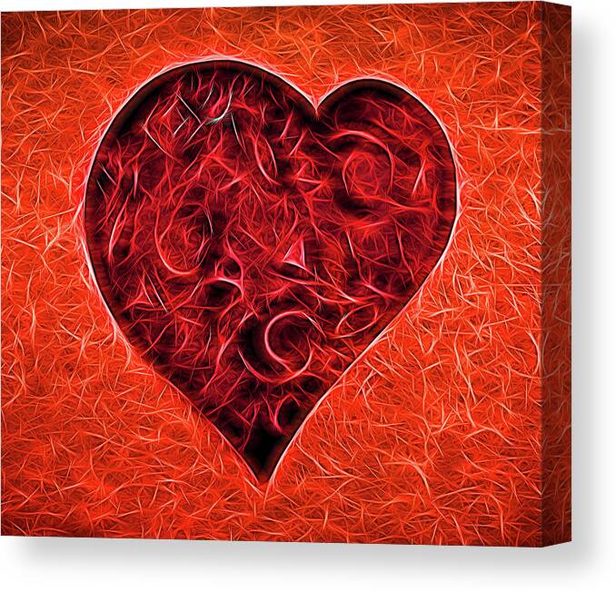 Love Canvas Print featuring the digital art Love Heart # 2 by Allen Beatty