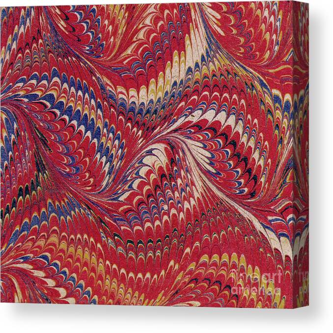 Marble Canvas Print featuring the painting Marbled endpaper by English School