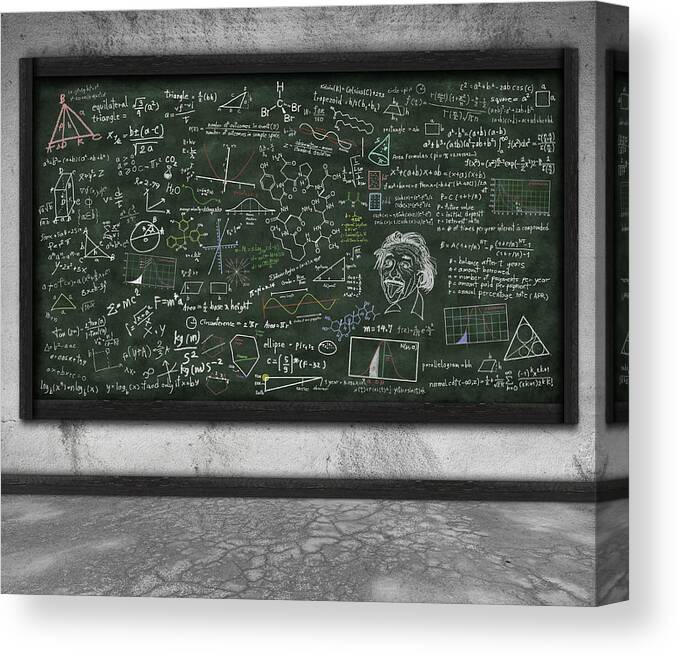 Algebra Canvas Print featuring the photograph Maths Formula On Chalkboard by Setsiri Silapasuwanchai