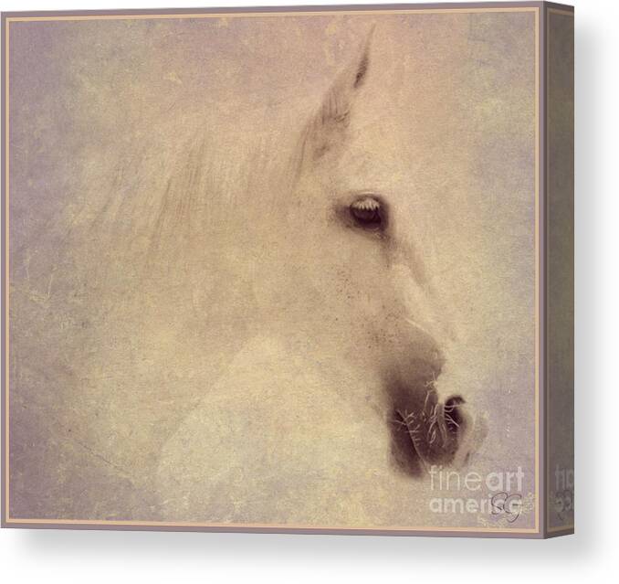 Horse Canvas Print featuring the digital art Monique in pastels by Mindy Bench