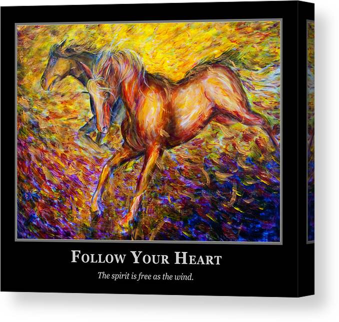 Motivational Poster Canvas Print featuring the painting Motivational Horsea by Nik Helbig