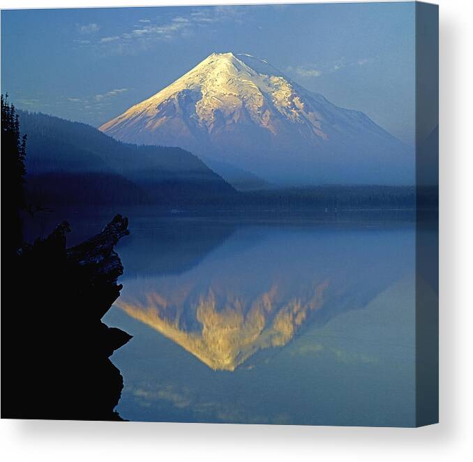 Sunset Canvas Print featuring the photograph 1M4907-H-Mt. St. Helens Reflect H by Ed Cooper Photography