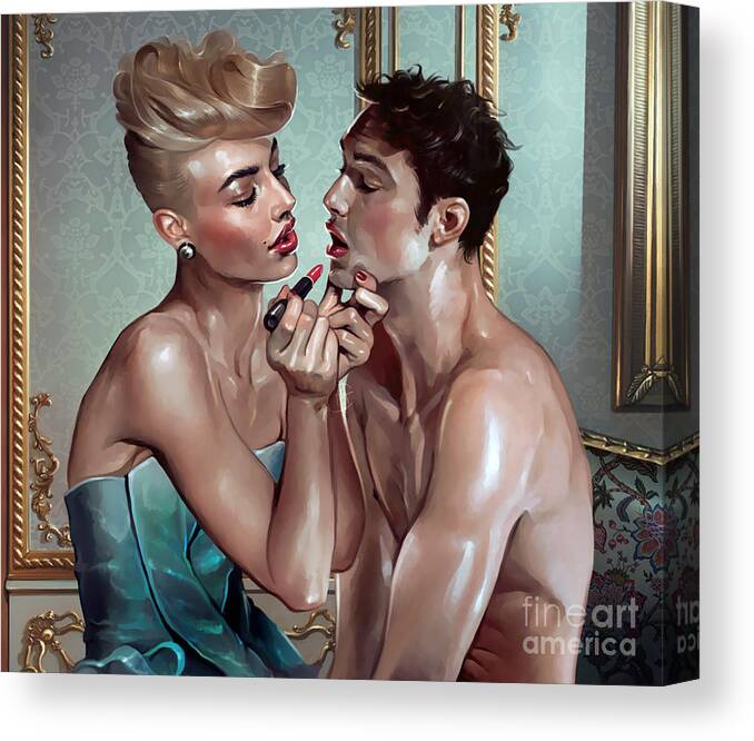 Lady Canvas Print featuring the painting My beautiful lady by Ali Franco