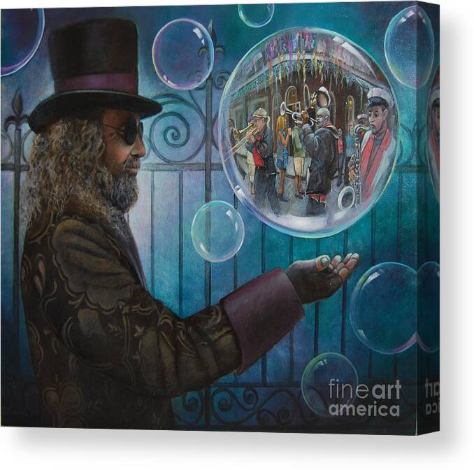 New Orleans Canvas Print featuring the painting New Orleans Jazz Band by Geraldine Arata