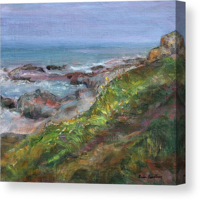 Coast Canvas Print featuring the painting Northshore - Scenic Seascape Painting by Quin Sweetman
