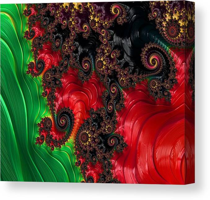 Oriental Abstract Canvas Print featuring the digital art Oriental Abstract by Marianna Mills