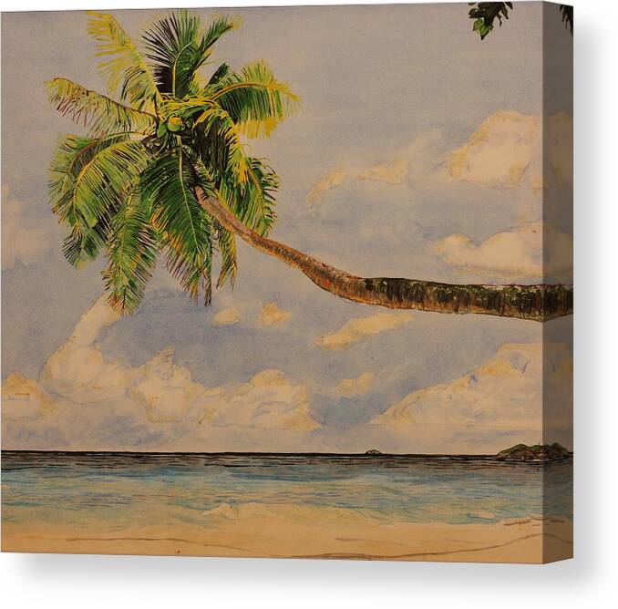 Palm Tree Canvas Print featuring the painting Palm Tree by Michelle Miron-Rebbe