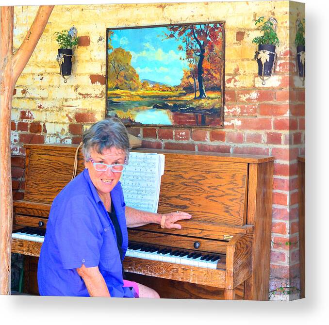 Piano Canvas Print featuring the photograph Piano Lady by Josephine Buschman