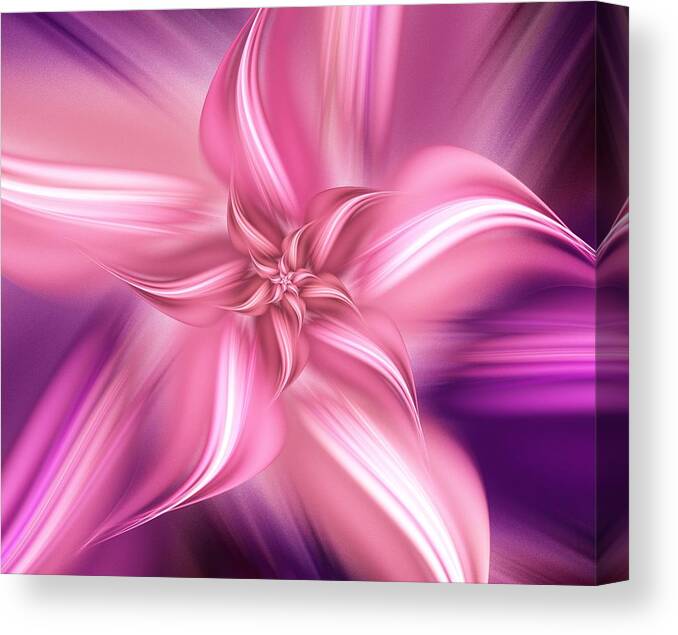 Flower Canvas Print featuring the digital art Pretty Pink Flower by Anastasiya Malakhova