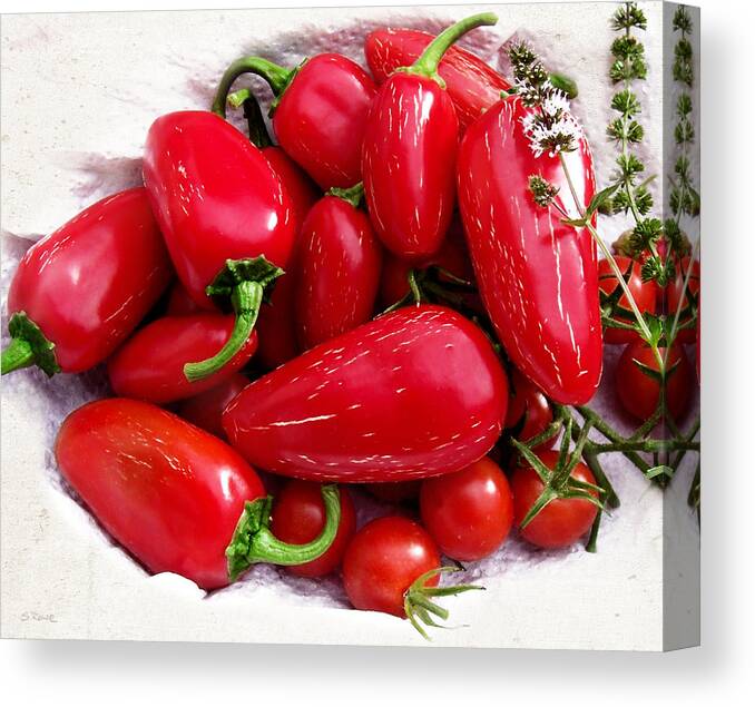 Red Hot Peppers Canvas Print featuring the photograph Red Hot Jalapeno Peppers by Shawna Rowe