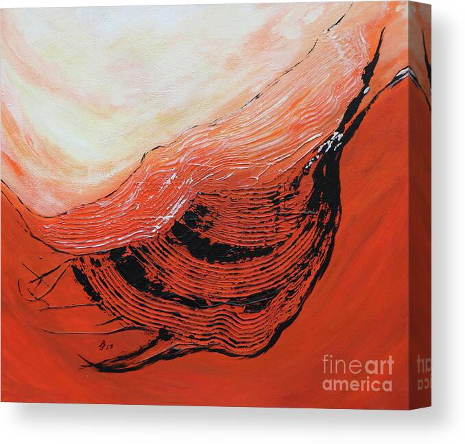 Red Moon Canvas Print featuring the mixed media Red Moon V by Christiane Schulze Art And Photography