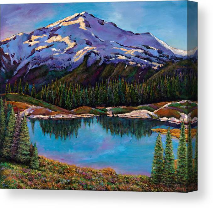 Mountains Canvas Print featuring the painting Reflections by Johnathan Harris