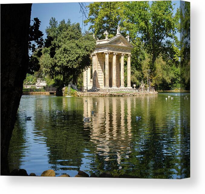 Classical Canvas Print featuring the photograph Rome - Temple of Aesculapius 3 by AM FineArtPrints
