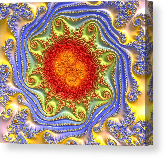 Swirls Canvas Print featuring the mixed media Royal Crown Jewels by Kevin Caudill