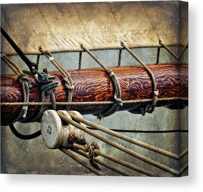 Textured Canvas Print featuring the photograph Sail Boom by Fred LeBlanc