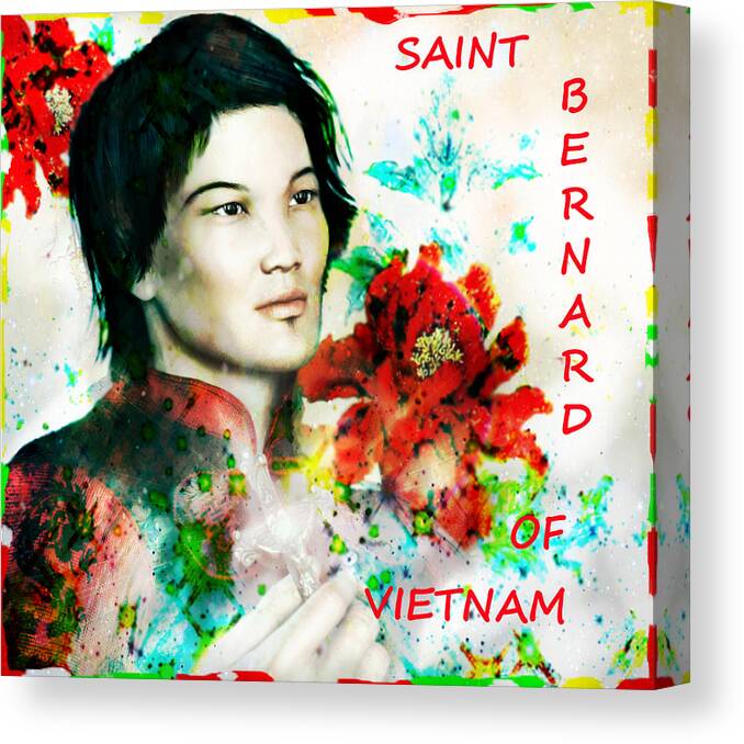 Saint Bernard Due Van Vo Canvas Print featuring the painting Saint Bernard Due of Vietnam poster by Suzanne Silvir