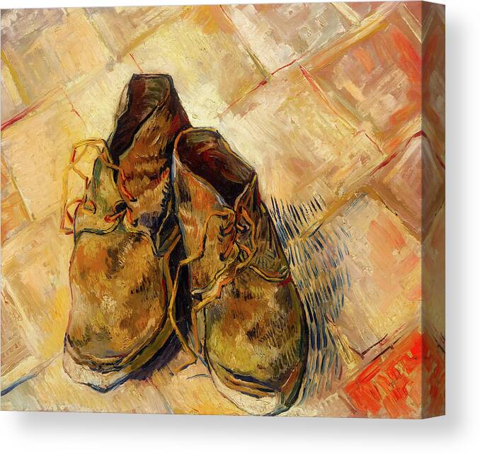 Painting Canvas Print featuring the painting Shoes                  by Mountain Dreams