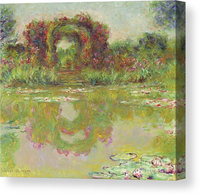Arch Canvas Print featuring the painting The arches of roses, Giverny, The flowering arches, 1913 by Claude Monet