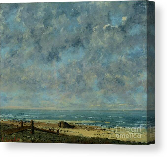 The Canvas Print featuring the painting The Sea by Gustave Courbet