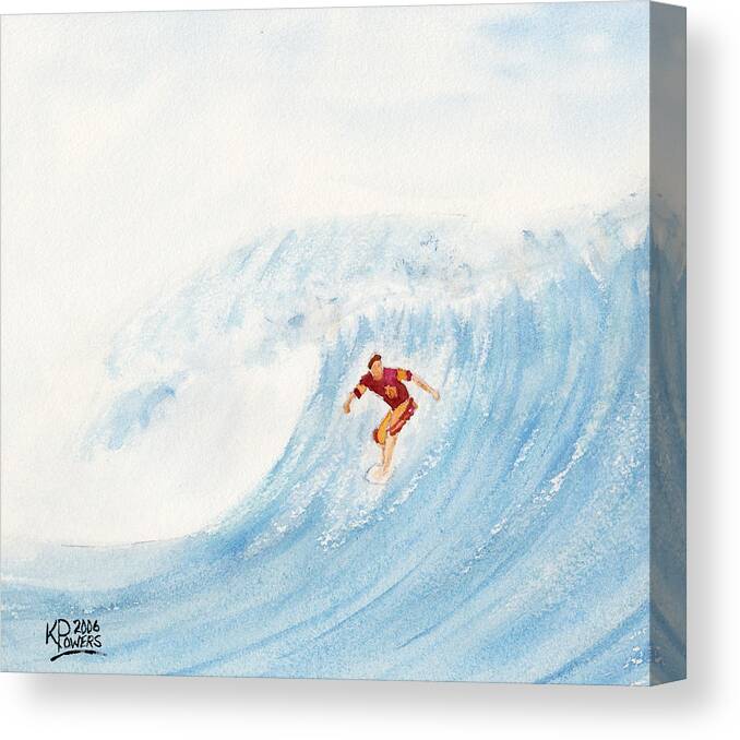 Surf Canvas Print featuring the painting The Surfer by Ken Powers