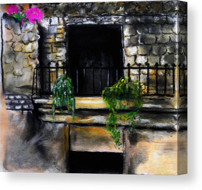 Pastel Canvas Print featuring the pastel The Window by Gloria Dietz-Kiebron