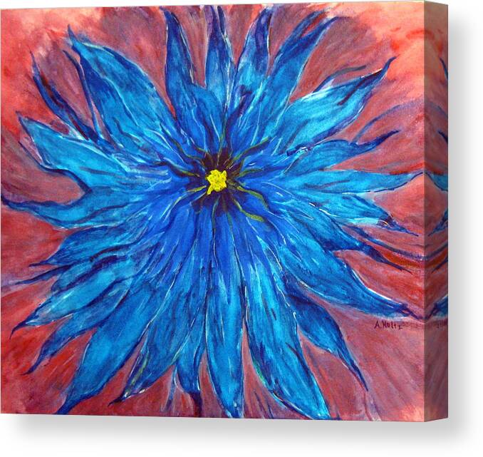 Impressionistic Canvas Print featuring the painting True Blue by Arlene Holtz