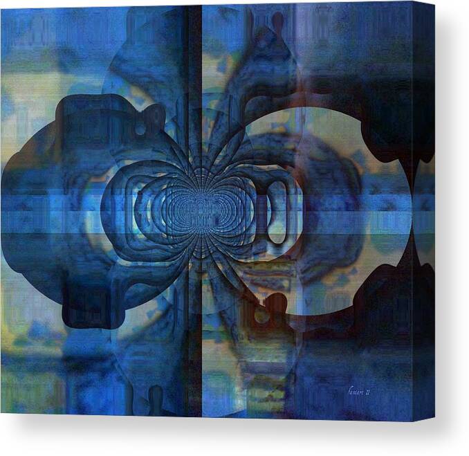 Fania Simon Canvas Print featuring the mixed media True Blue by Fania Simon