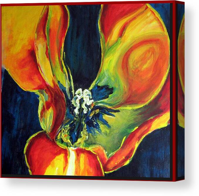 Tulip Canvas Print featuring the painting Tulip by Dragica Micki Fortuna