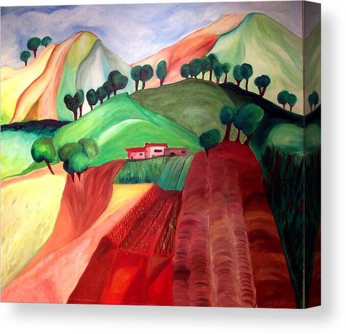 Abstract Canvas Print featuring the painting Tuscan Landscape by Patricia Arroyo