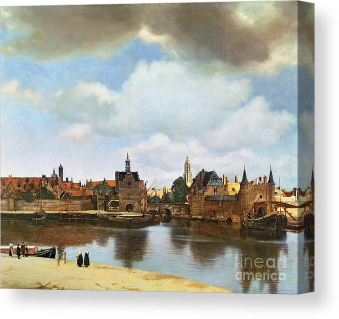 View Of Delft By Jan Vermeer Canvas Print featuring the painting View of Delft by Jan Vermeer