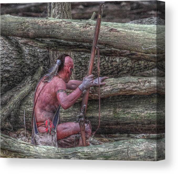 Warrior Canvas Print featuring the digital art Waiting for the Enemy by Randy Steele
