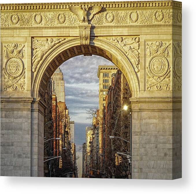 'washington Square Park Canvas Print featuring the photograph Washington Square Golden Arch by Jeffrey Friedkin