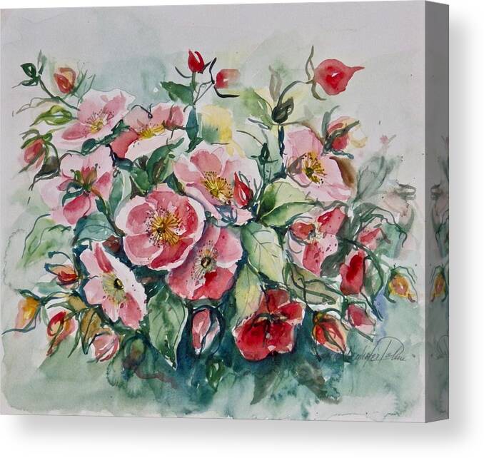 Flowers Canvas Print featuring the painting Watercolor Series 208 by Ingrid Dohm