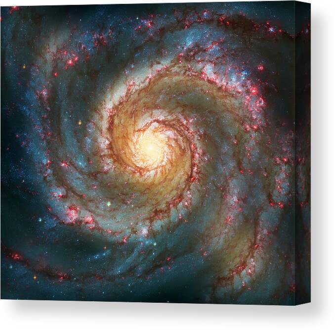 Space Canvas Print featuring the photograph Whirlpool Galaxy by Jennifer Rondinelli Reilly - Fine Art Photography