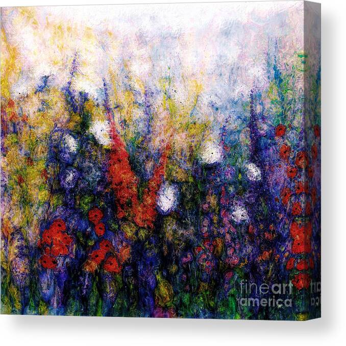 Flowers Canvas Print featuring the mixed media Wild Meadow Flowers by Claire Bull