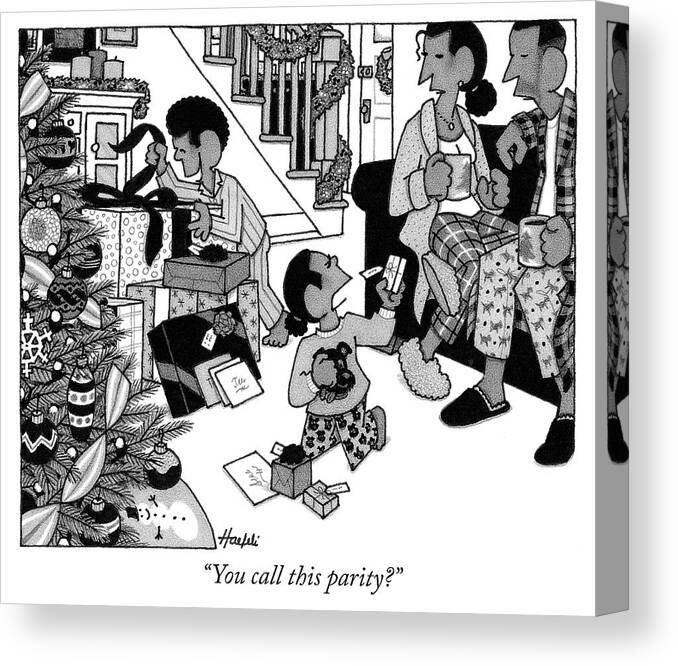 you Call This Parity? Canvas Print featuring the drawing You call this parity by William Haefeli