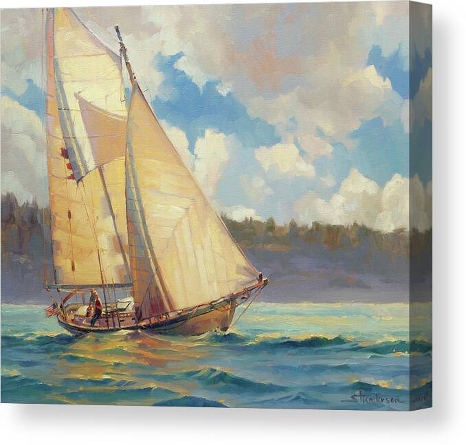 Sailboat Canvas Print featuring the painting Zephyr by Steve Henderson