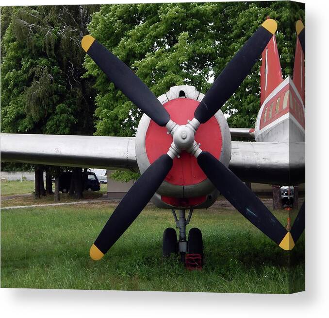 Propeller Canvas Print featuring the photograph Aviation engine propellers #1 by Oleg Prokopenko