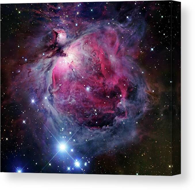 Purple Canvas Print featuring the photograph The Orion Nebula, Also Known As Messier #1 by Stocktrek Images