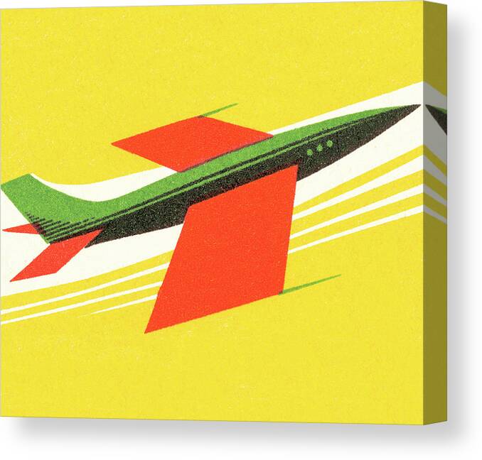 Air Travel Canvas Print featuring the drawing Airplane #112 by CSA Images