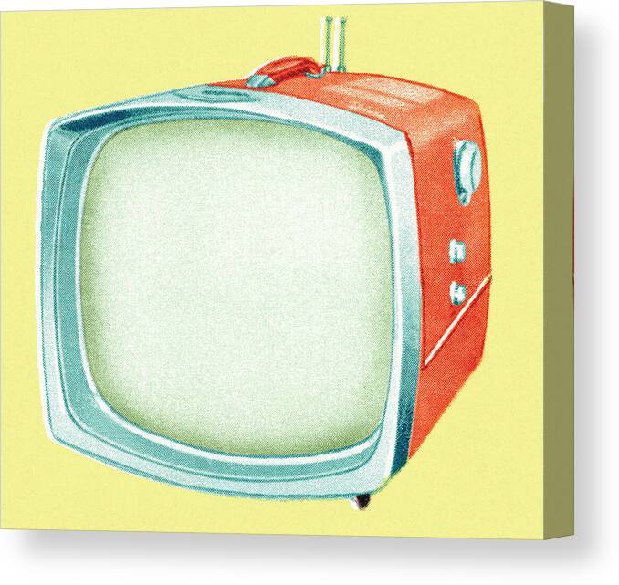 Audio Visual Canvas Print featuring the drawing Tv #5 by CSA Images