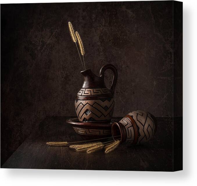 Stilllife Canvas Print featuring the photograph African Pottery by Margareth Perfoncio