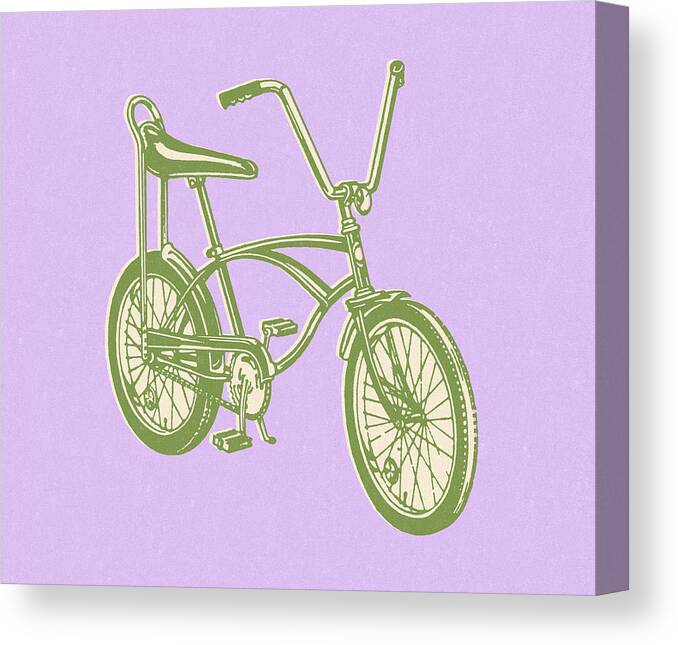 Activity Canvas Print featuring the drawing Banana Seat Vintage Bicycle by CSA Images