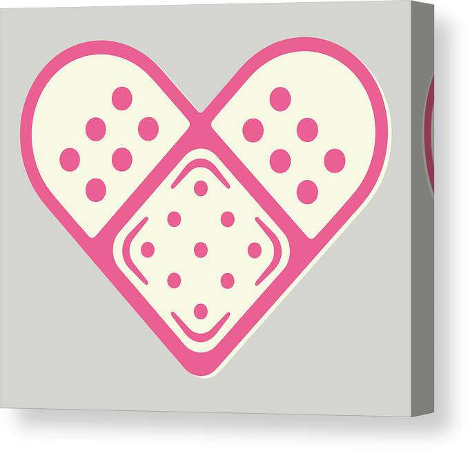 Affection Canvas Print featuring the drawing Band-Aid Heart by CSA Images